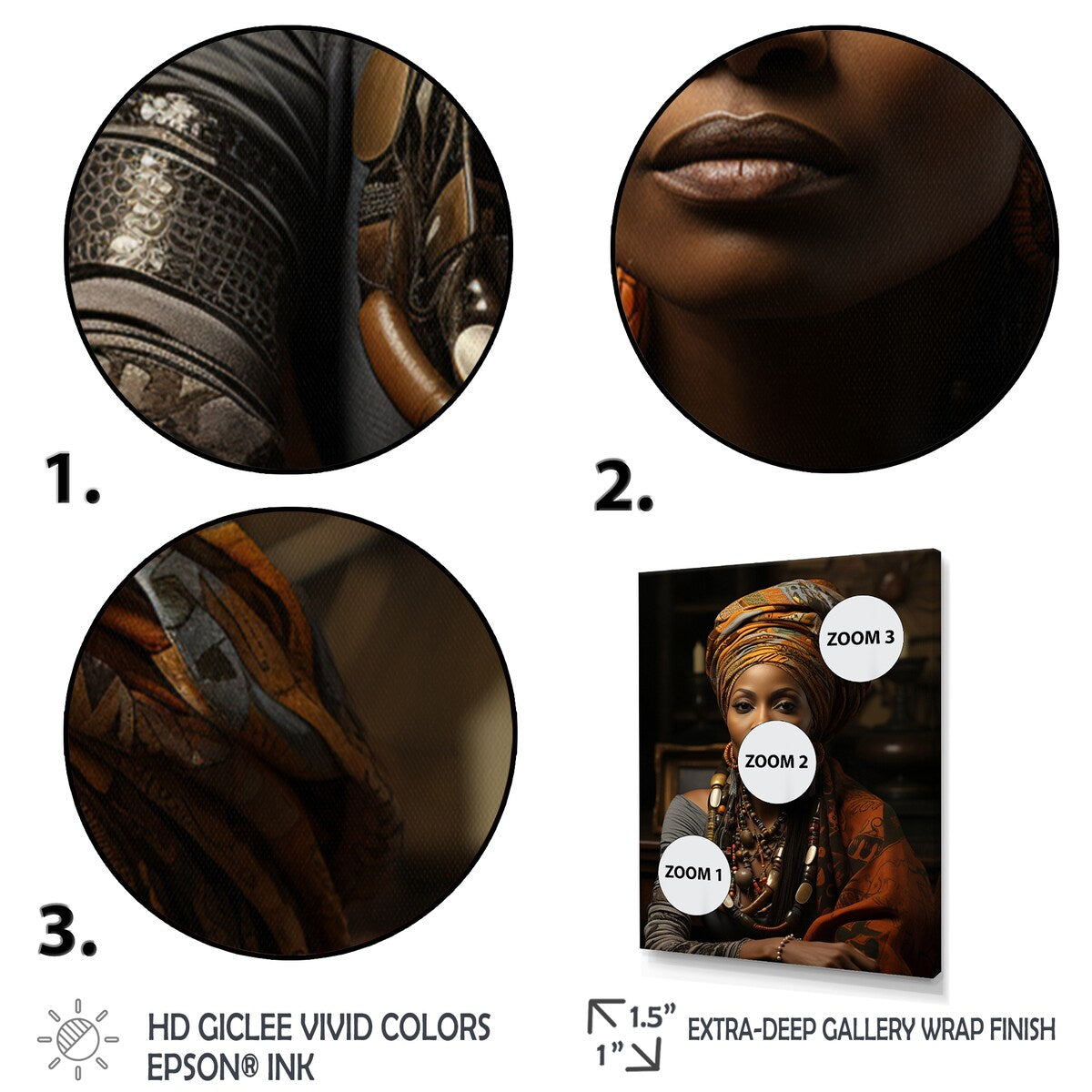 Designart "African Woman Poetry II" African American Art Framed Wall Art Living Room