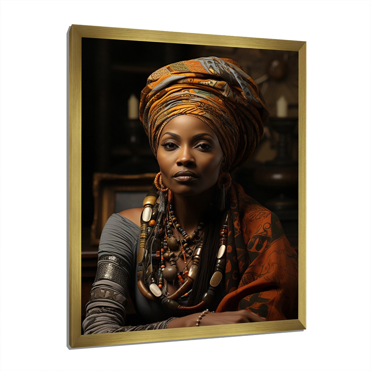 Designart "African Woman Poetry II" African American Art Framed Wall Art Living Room