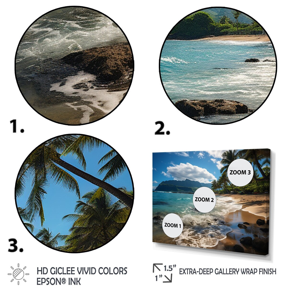 Designart "Aloha Tropical Dreamscape II" Maui Wall Art Prints Set