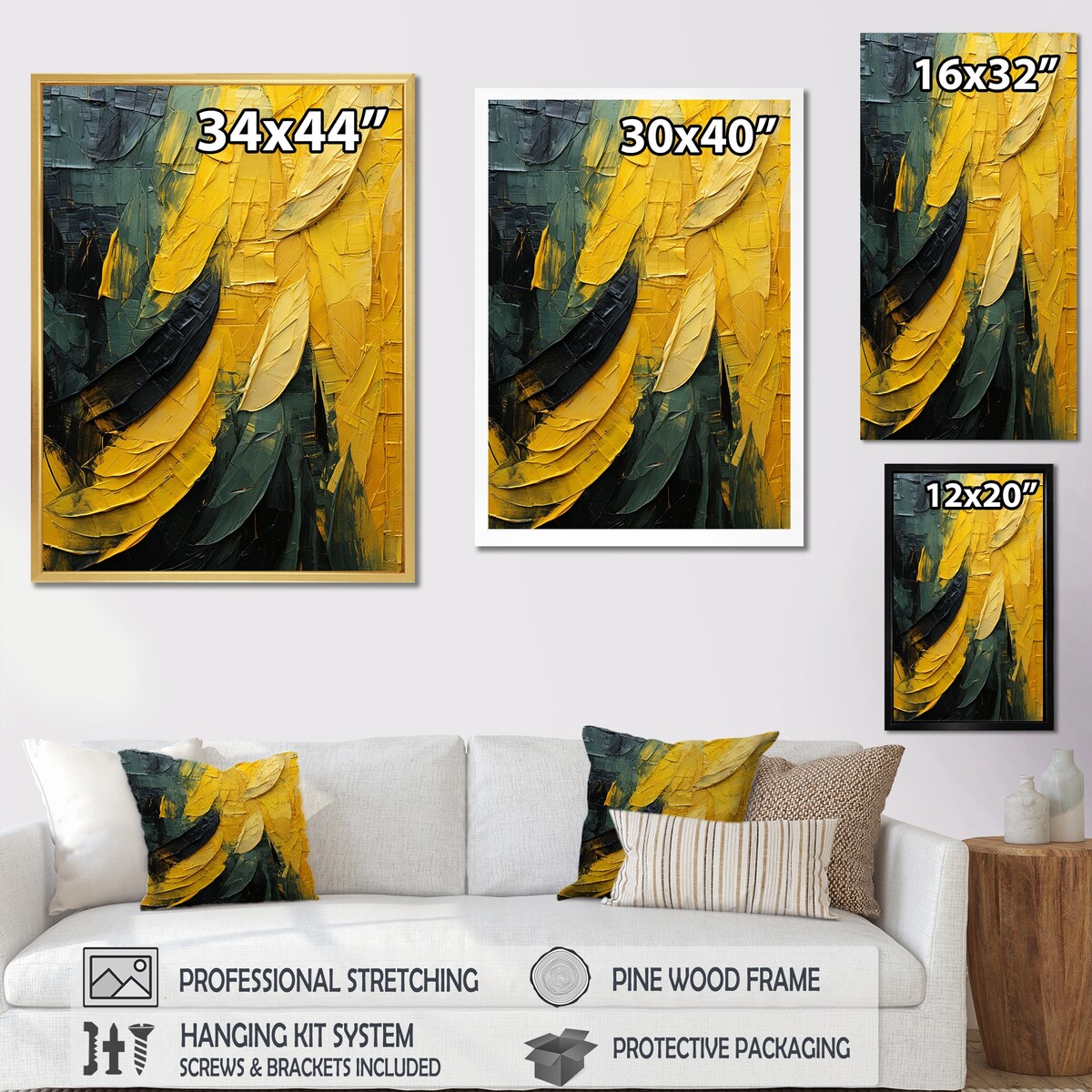 Designart "Amber Abstract Mango Fruit" Fruits Wall Art
