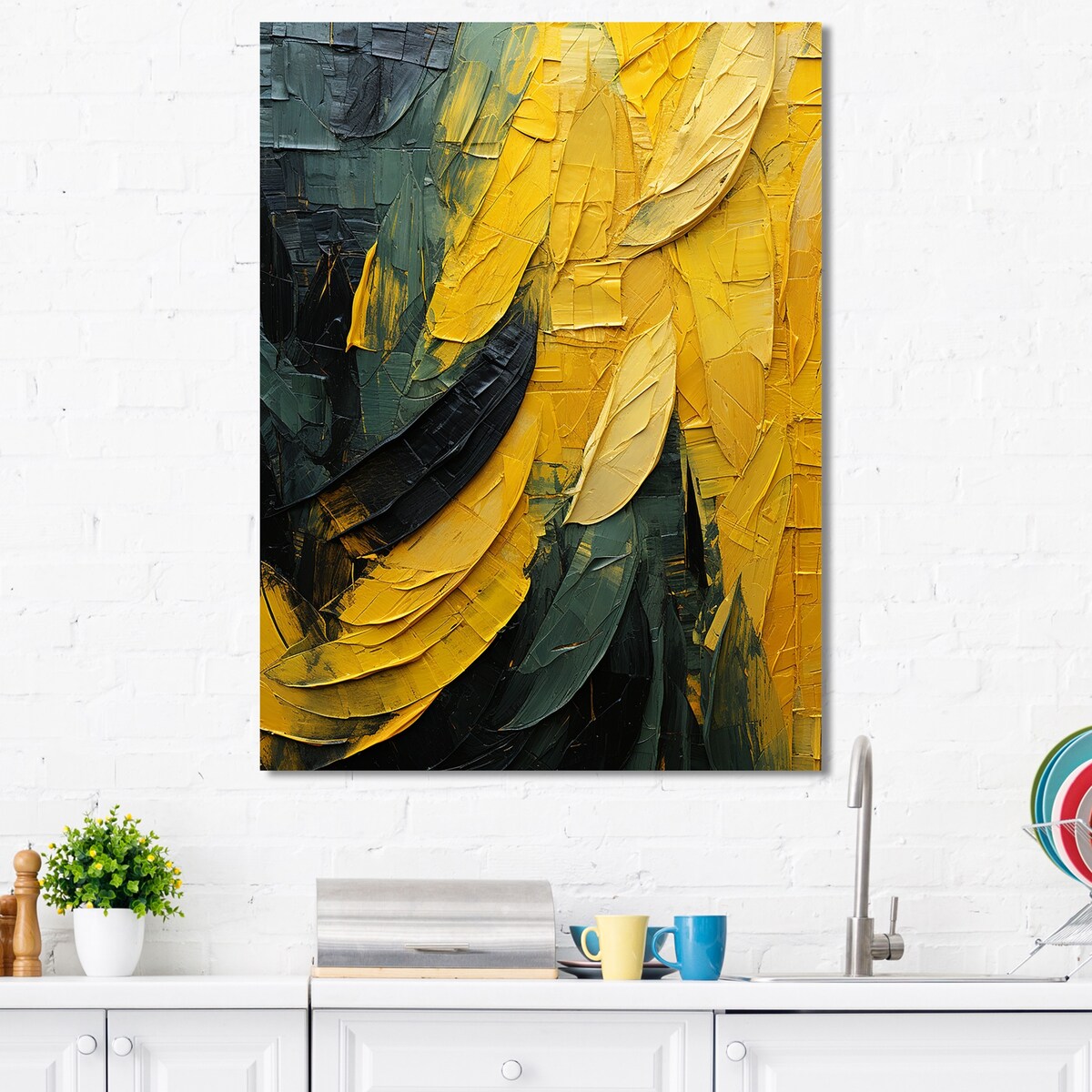 Designart "Amber Abstract Mango Fruit" Fruits Wall Art