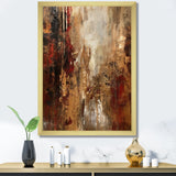 Designart "Ancient Italian Revelations In Gold And Red" Abstract Painting Framed Wall Art Prints