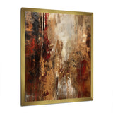 Designart "Ancient Italian Revelations In Gold And Red" Abstract Painting Framed Wall Art Prints