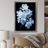 Designart "Apple Blossom Monochromatic Elegance I" Apple Blossom Framed Canvas Prints