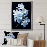 Designart "Apple Blossom Monochromatic Elegance I" Apple Blossom Framed Canvas Prints