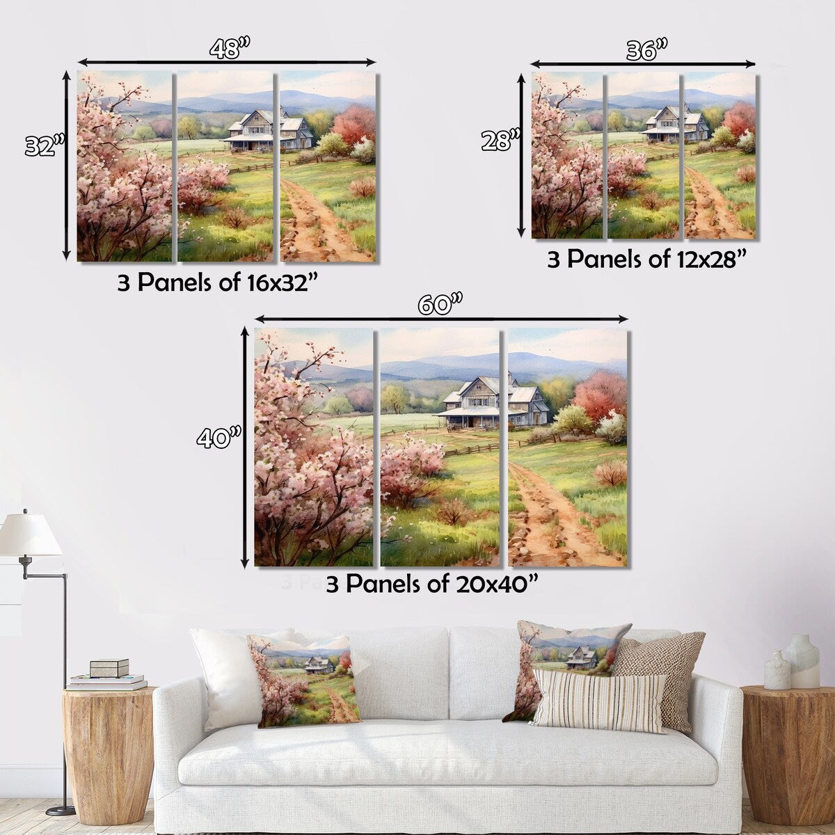 Designart "Apple Blossom Petals At The Farm III" Landscapes Metal Wall Décor Set