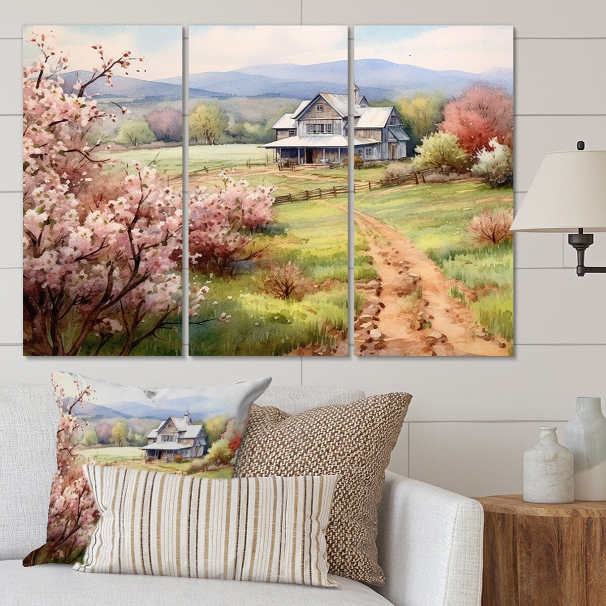 Designart "Apple Blossom Petals At The Farm III" Landscapes Metal Wall Décor Set