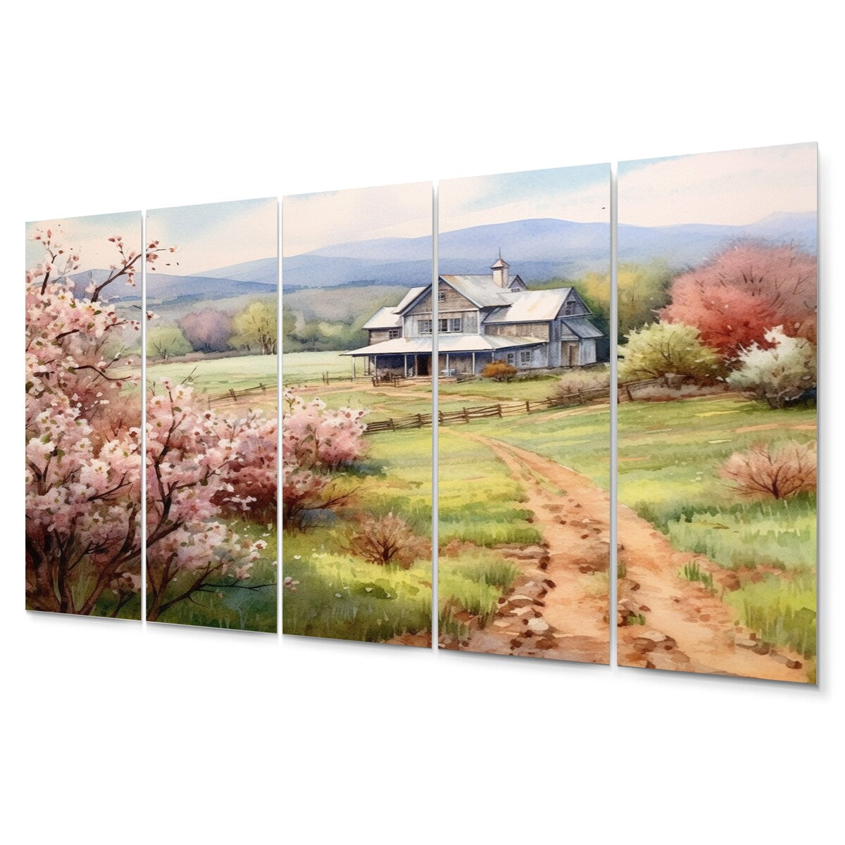 Designart "Apple Blossom Petals At The Farm III" Landscapes Metal Wall Décor Set