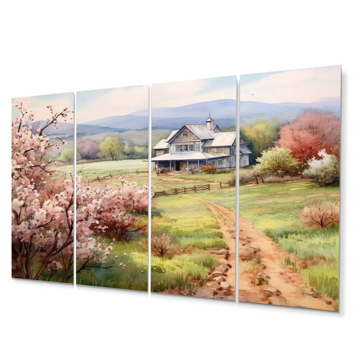 Designart "Apple Blossom Petals At The Farm III" Landscapes Metal Wall Décor Set