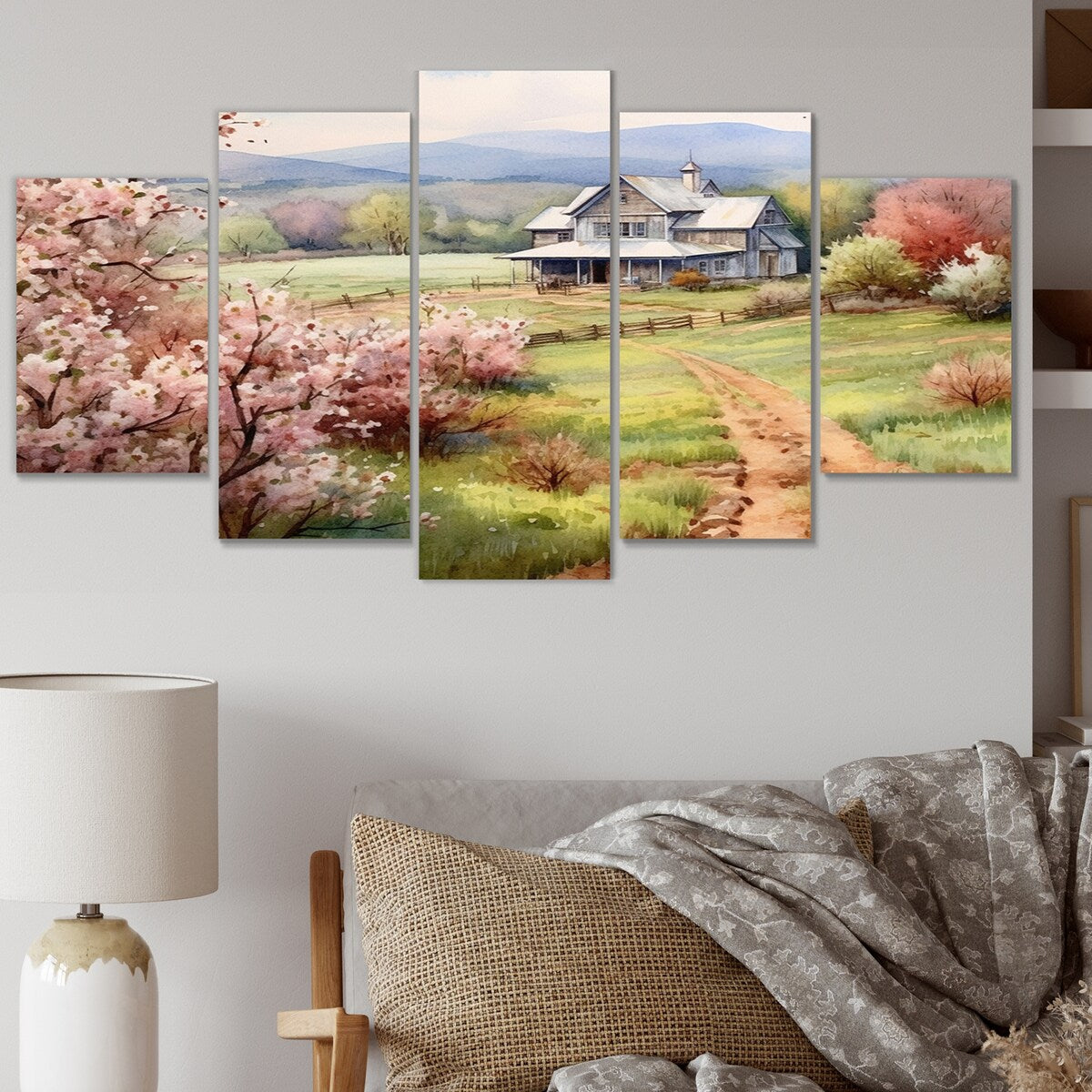 Designart "Apple Blossom Petals At The Farm III" Landscapes Metal Wall Décor Set