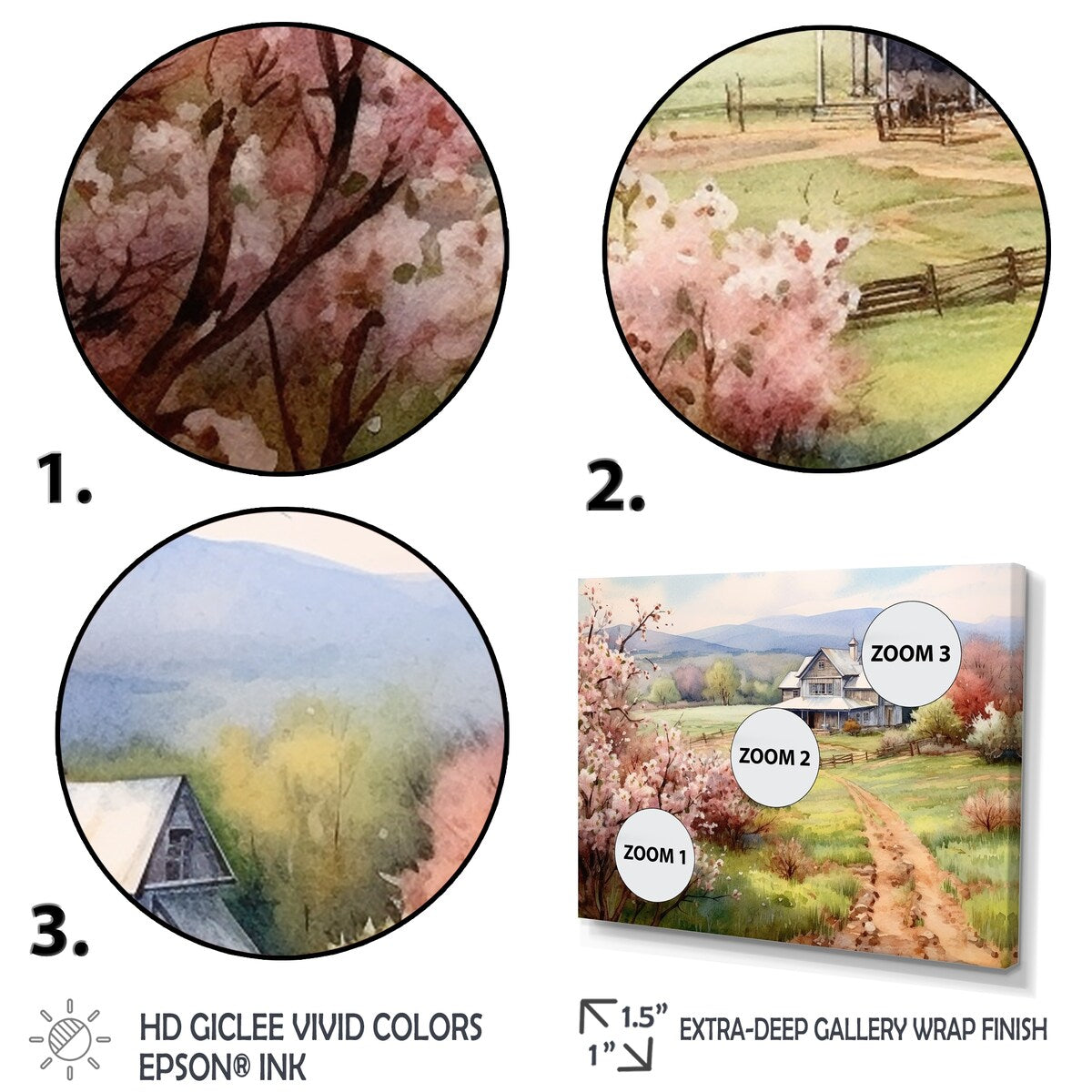 Designart "Apple Blossom Petals At The Farm III" Landscapes Metal Wall Décor Set