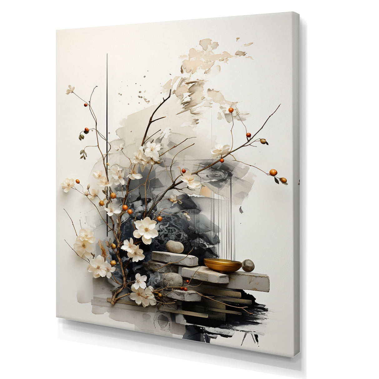 Designart "Asian Art Classics Sumi III" Asian Art Wall Art Living Room