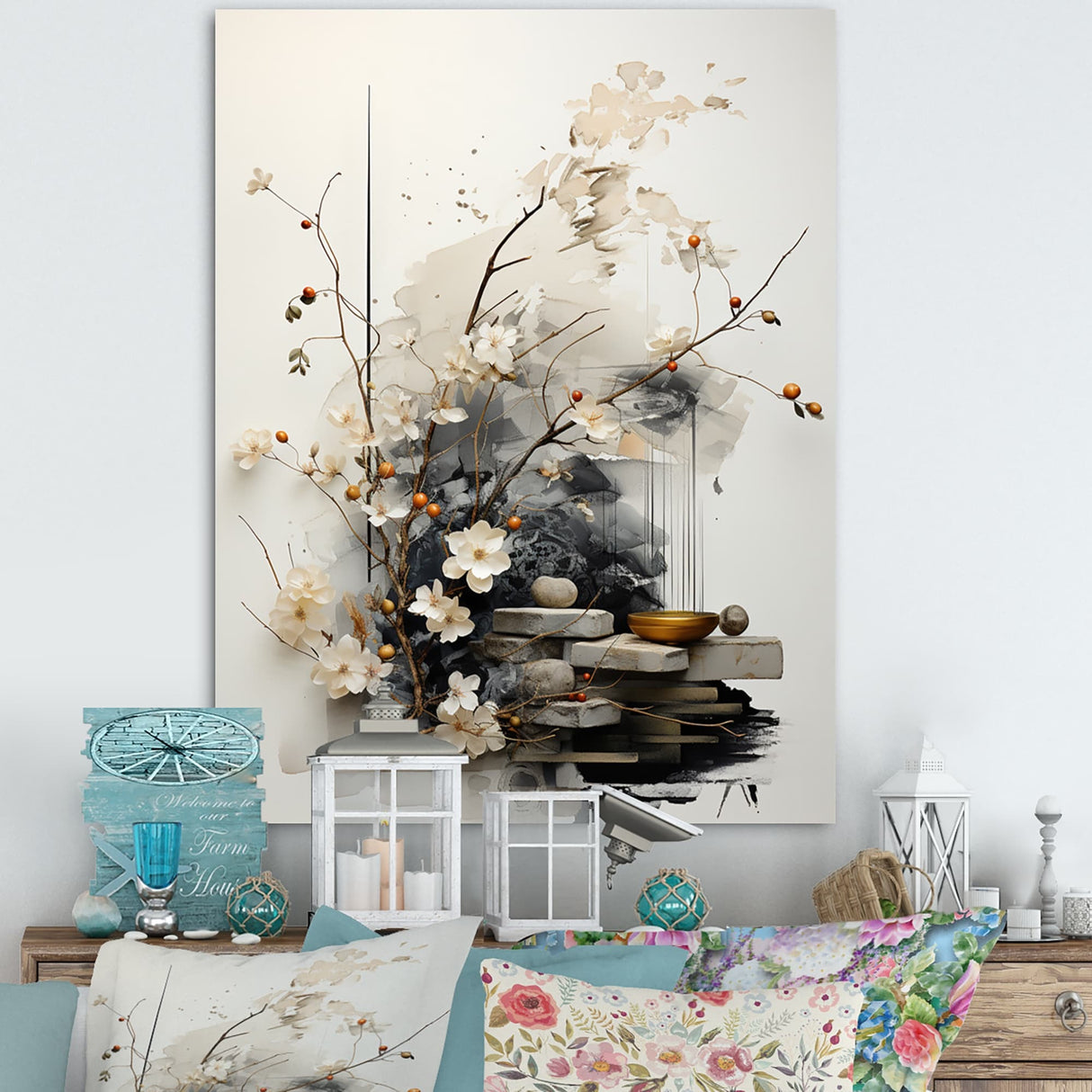 Designart "Asian Art Classics Sumi III" Asian Art Wall Art Living Room