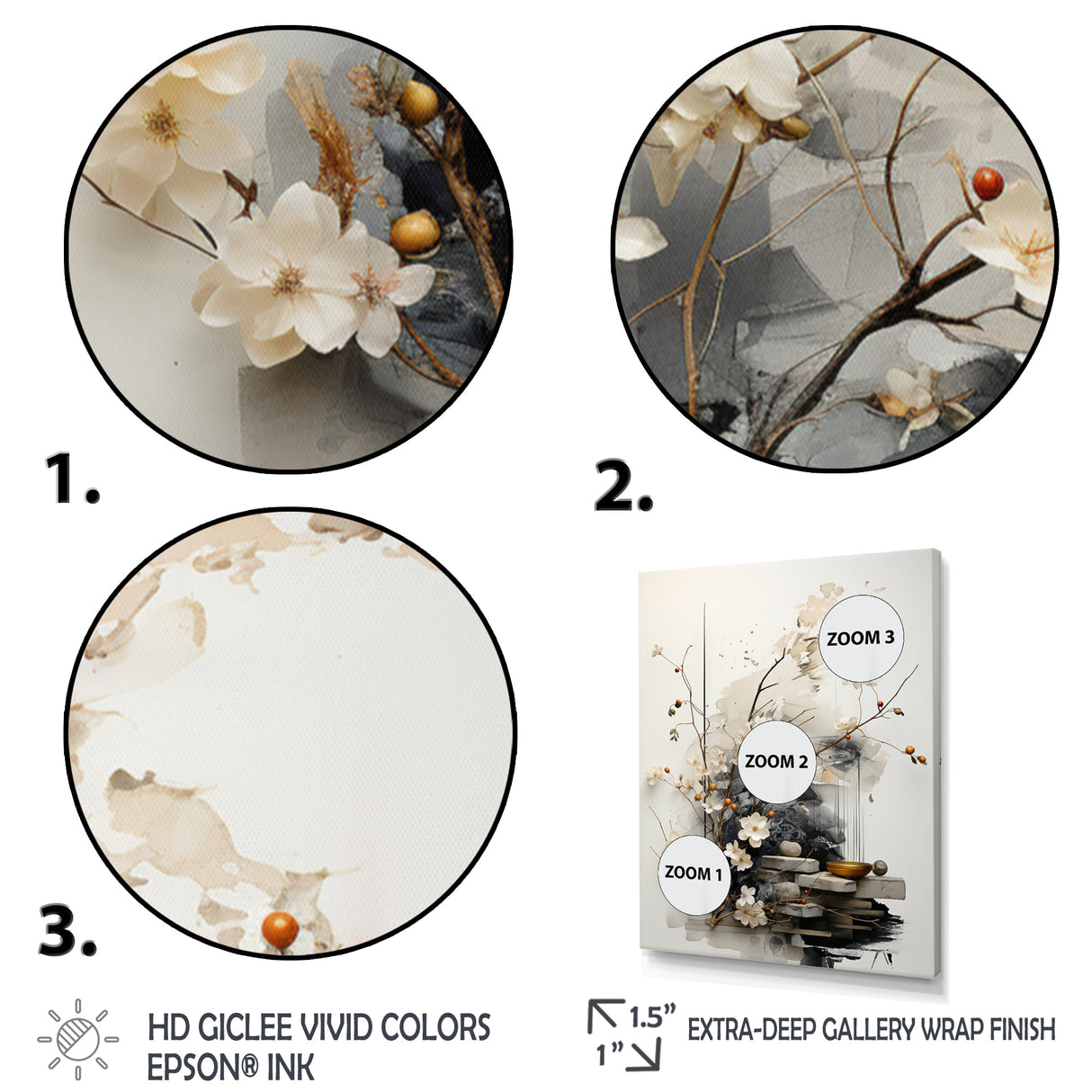 Designart "Asian Art Classics Sumi III" Asian Art Wall Art Living Room