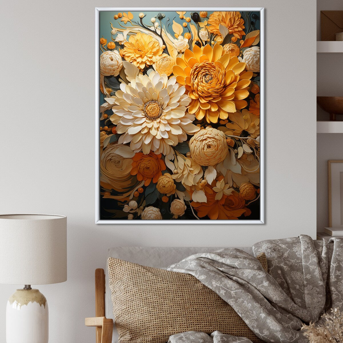 Designart "Aurora Borealis Liquid Charm Beauty" Aurora Borealis Framed Canvas Art Print