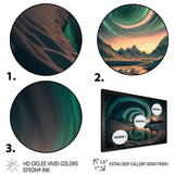 Designart "Aurora Borealis Magical Northern Lights IV" Landscape Mountains Framed Art Print