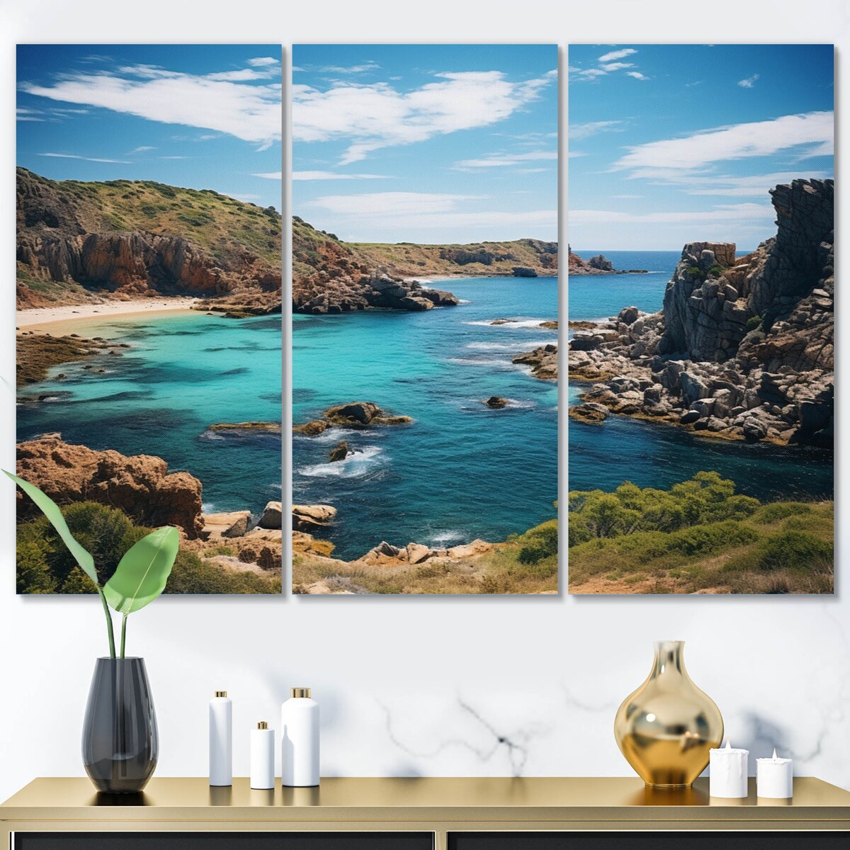 Designart "Australia Coastal Beauty I" Coastal Wall Art Prints Set