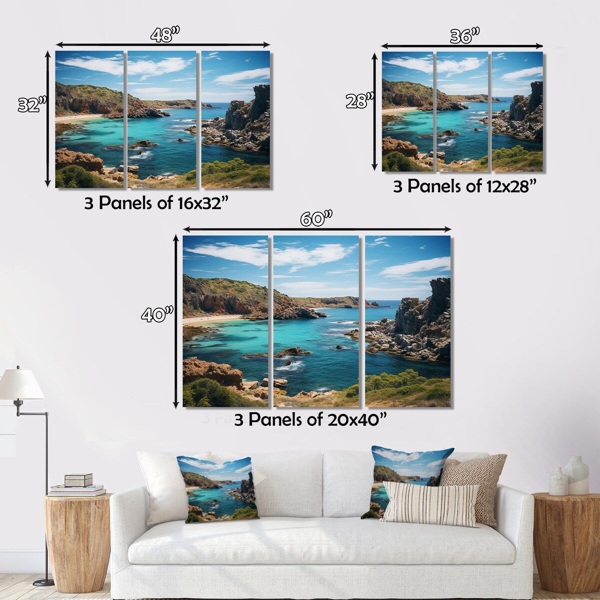 Designart "Australia Coastal Beauty I" Coastal Wall Art Prints Set