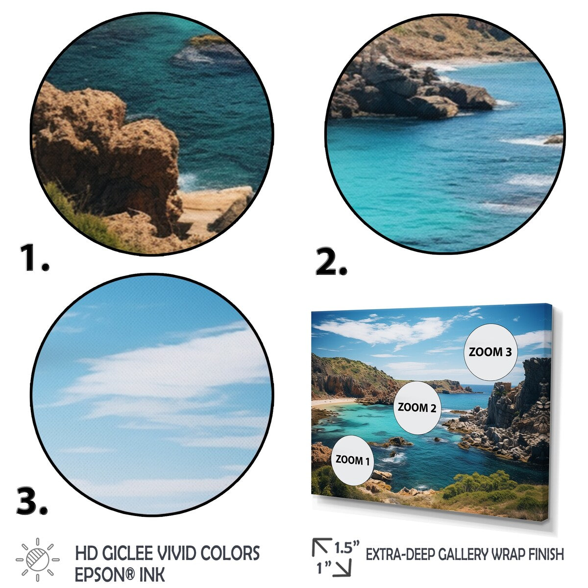 Designart "Australia Coastal Beauty I" Coastal Wall Art Prints Set