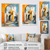 Designart "Azure Arches Stairs I" Abstract Shapes Framed Wall Art Living Room