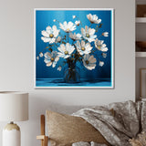 Designart "Azure Arches Stairs I" Abstract Shapes Framed Wall Art Living Room