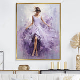 Designart "Ballet Dance In Lilac " Dance Framed Canvas Art Print