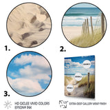 Designart "Bath To The Ocean III" Coastal Beach Sand Framed Wall Decor