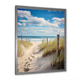 Designart "Bath To The Ocean III" Coastal Beach Sand Framed Wall Decor