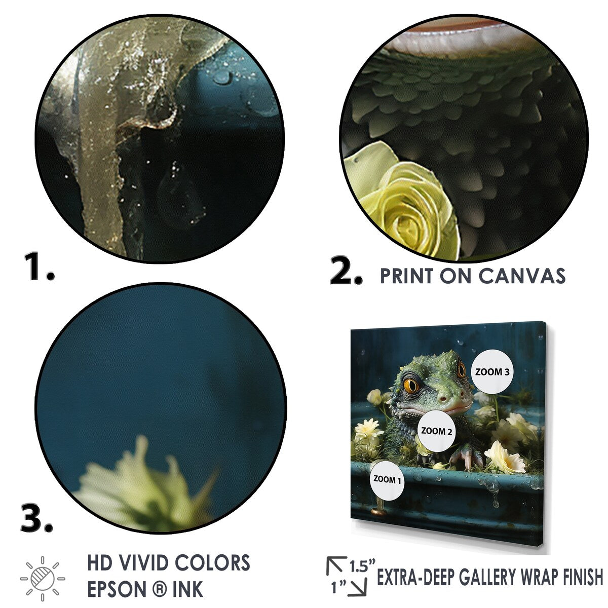 Designart "Bathroom Geckos Green Soak " Bathroom Wall Art