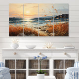 Designart "Beach Breeze Pointillism III" Nautical & Beach Metal Wall Décor Set
