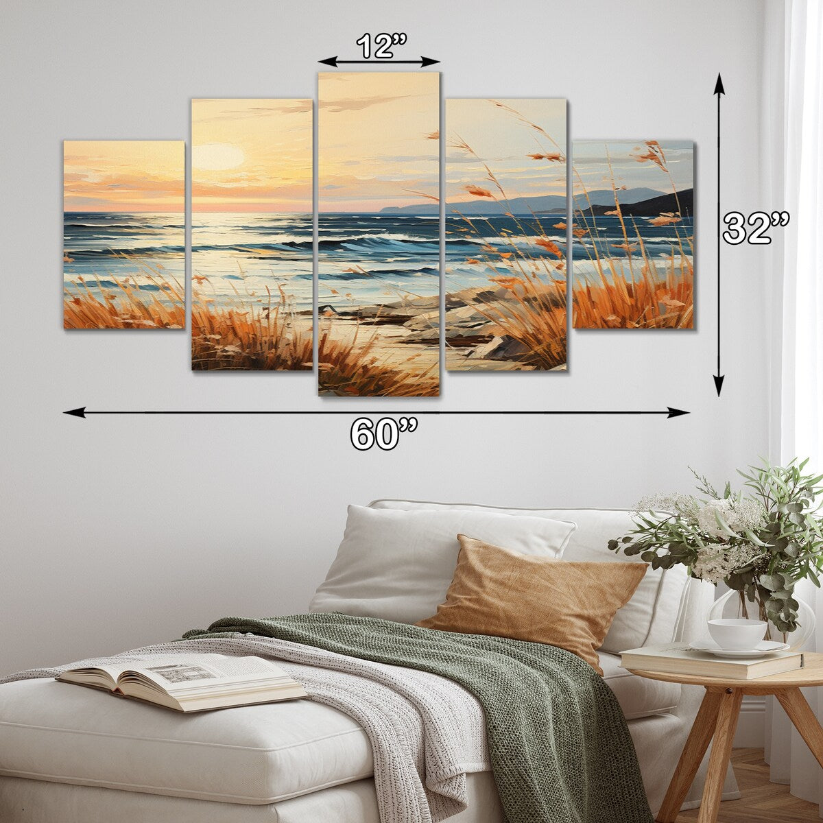 Designart "Beach Breeze Pointillism III" Nautical & Beach Metal Wall Décor Set