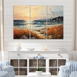 Designart "Beach Breeze Pointillism III" Nautical & Beach Metal Wall Décor Set