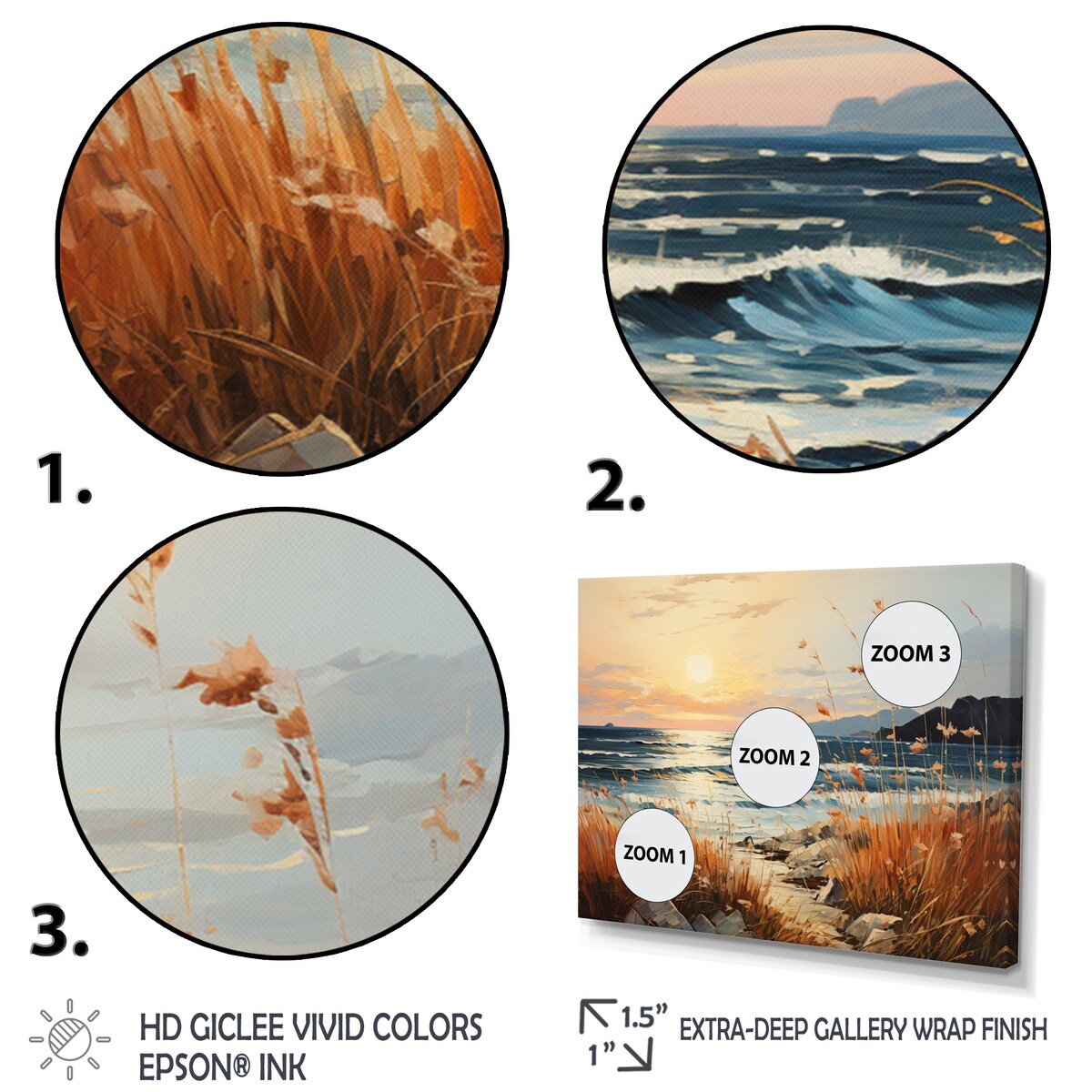 Designart "Beach Breeze Pointillism III" Nautical & Beach Metal Wall Décor Set