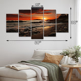 Designart "Beach Dramatic Horizon" Nautical & Beach Metal Wall Art Set