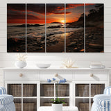 Designart "Beach Dramatic Horizon" Nautical & Beach Metal Wall Art Set