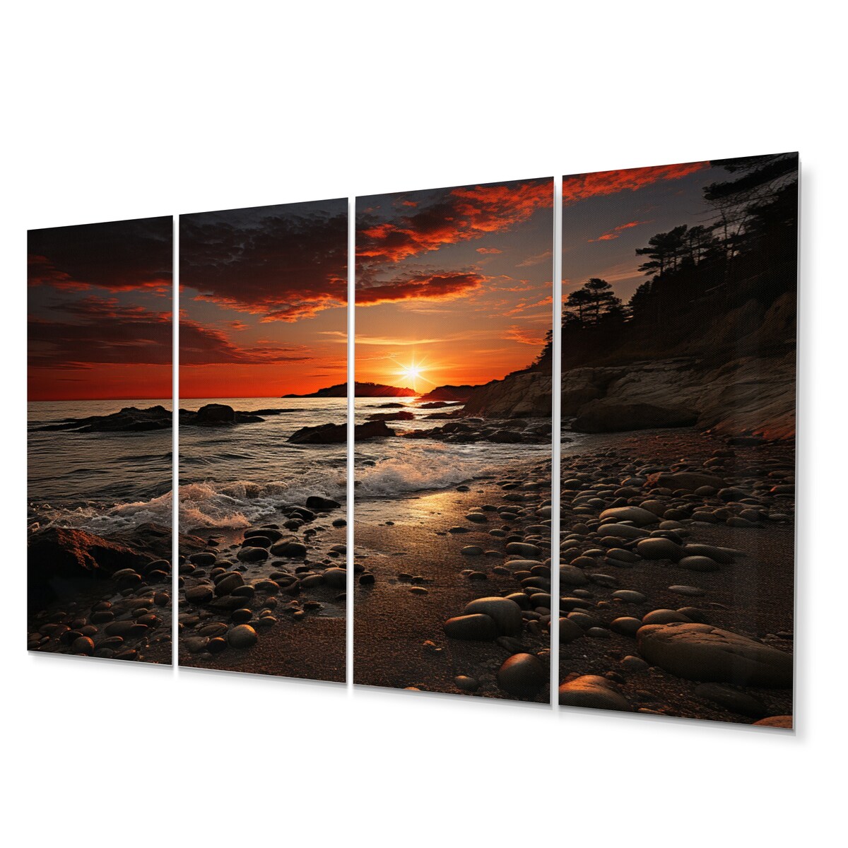 Designart "Beach Dramatic Horizon" Nautical & Beach Metal Wall Art Set