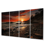 Designart "Beach Dramatic Horizon" Nautical & Beach Metal Wall Art Set