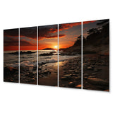 Designart "Beach Dramatic Horizon" Nautical & Beach Metal Wall Art Set