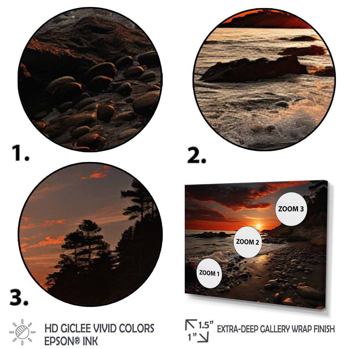Designart "Beach Dramatic Horizon" Nautical & Beach Metal Wall Art Set