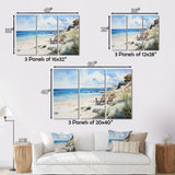 Designart "Beach Ocean Seaside Serenity II" Nautical & Beach Art Living Room Set