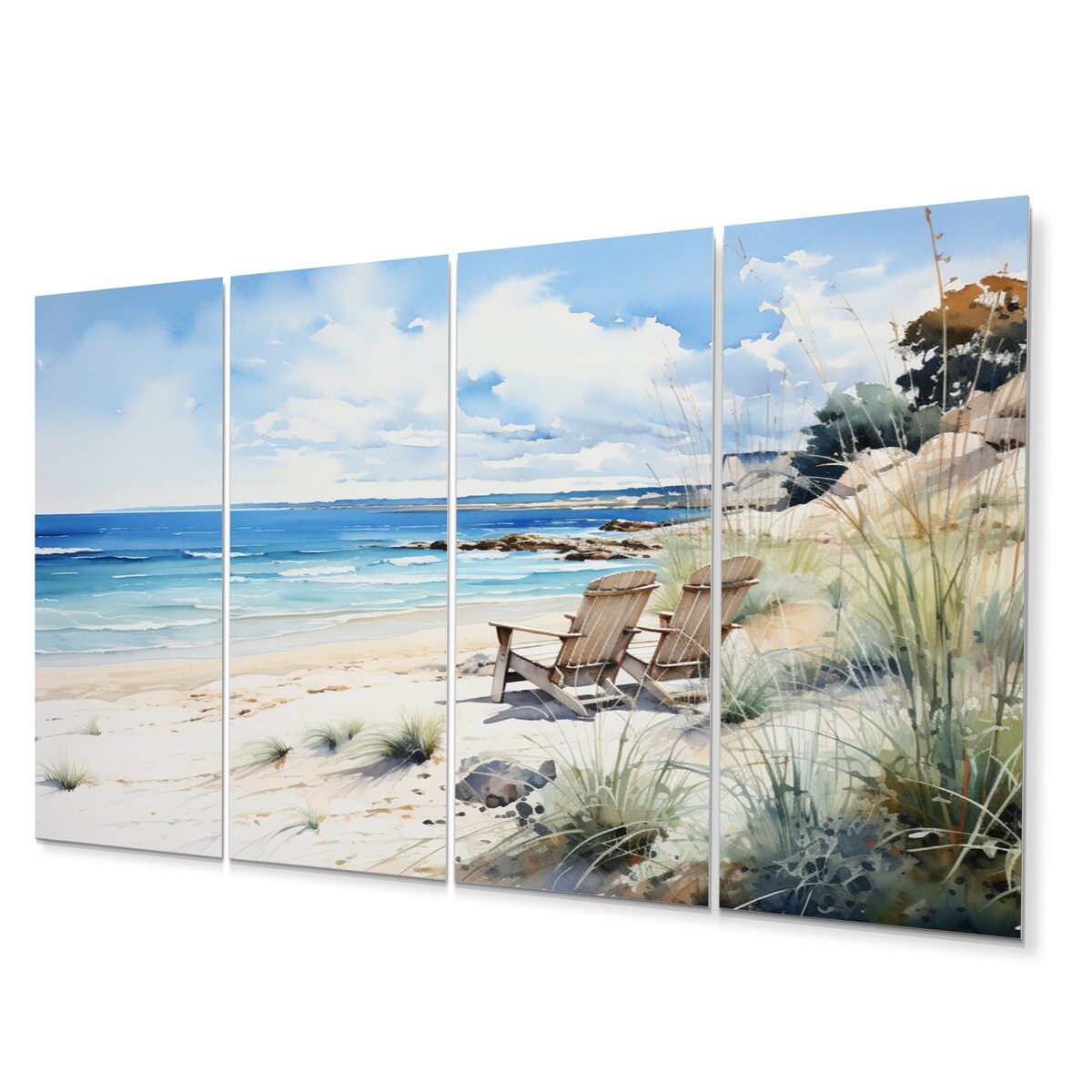 Designart "Beach Ocean Seaside Serenity II" Nautical & Beach Art Living Room Set