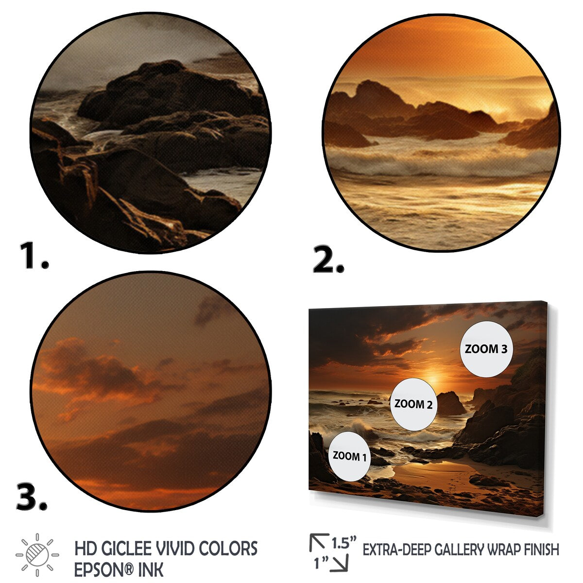 Designart "Beach Photo Golden Sands VIII" Nautical & Beach Metal Wall Art Set