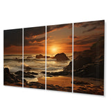 Designart "Beach Photo Golden Sands VIII" Nautical & Beach Metal Wall Art Set