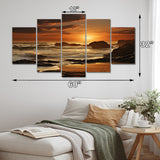 Designart "Beach Photo Golden Sands VIII" Nautical & Beach Metal Wall Art Set