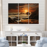 Designart "Beach Photo Golden Sands VIII" Nautical & Beach Metal Wall Art Set