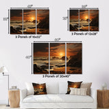 Designart "Beach Photo Golden Sands VIII" Nautical & Beach Metal Wall Art Set