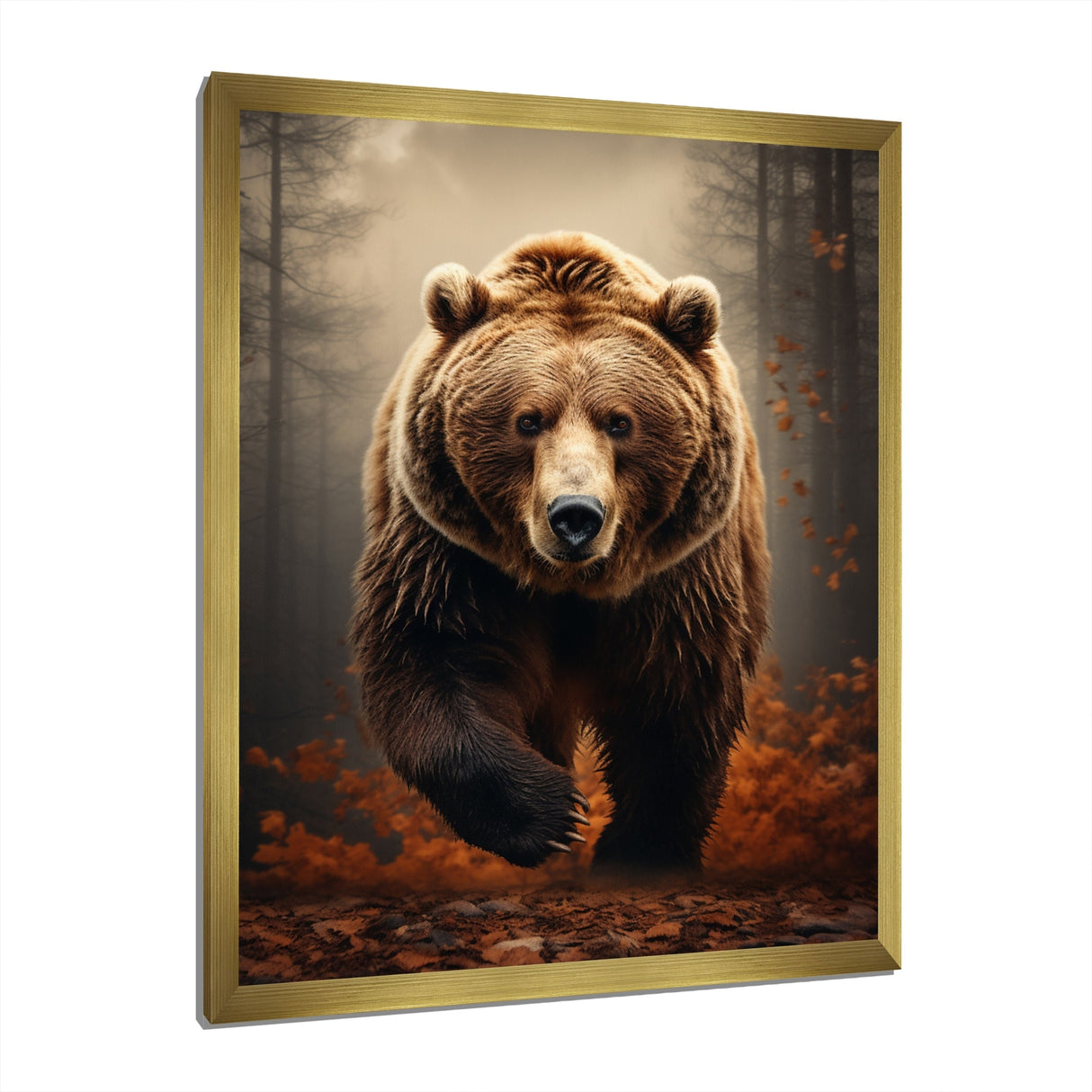 Designart "Bear Wild Majesty Bear I" Animals Bear Framed Canvas Art Print