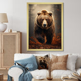 Designart "Bear Wild Majesty Bear I" Animals Bear Framed Canvas Art Print