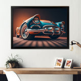 Designart "Beautiful Vintage Car In Retro Colors V" Retro Car Framed Art Print