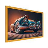 Designart "Beautiful Vintage Car In Retro Colors V" Retro Car Framed Art Print